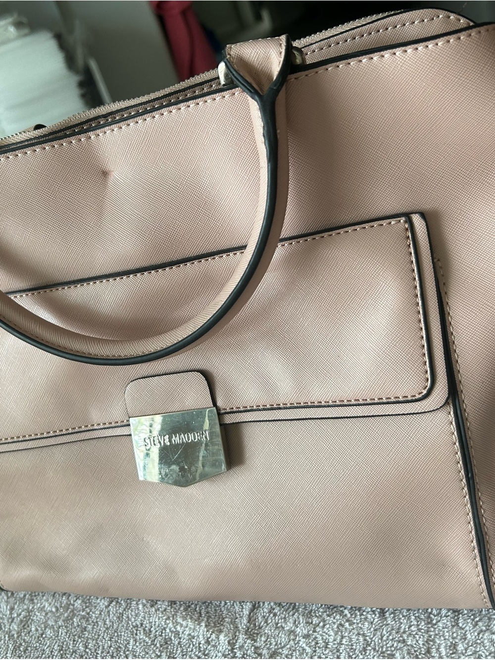 Steve Madden Blush Pink Satchel with Gold Accent